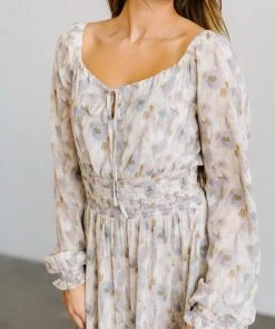 BB Custom Dresses Eden Smocked Maxi Dress | Purple Watercolor