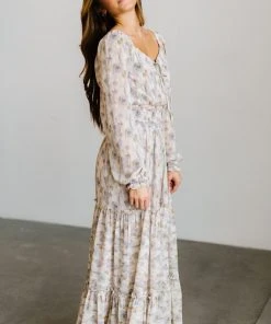 BB Custom Dresses Eden Smocked Maxi Dress | Purple Watercolor