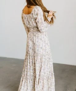 BB Custom Dresses Eden Smocked Maxi Dress | Purple Watercolor