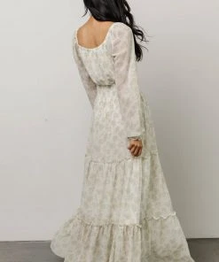 BB Custom Eden Smocked Maxi Dress | Sage Print Dresses