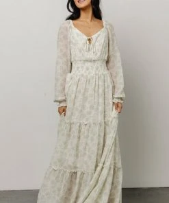 BB Custom Eden Smocked Maxi Dress | Sage Print Dresses