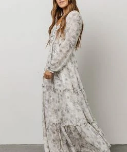 BB Custom Eden Smocked Maxi Dress | Slate Print