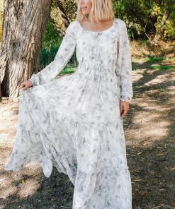 BB Custom Eden Smocked Maxi Dress | Slate Print