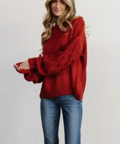 HAY Tops Edna Knit Sweater | Rust