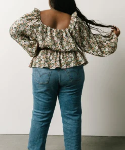 HAY Eileen Long Sleeve Peasant Top | Multi Floral