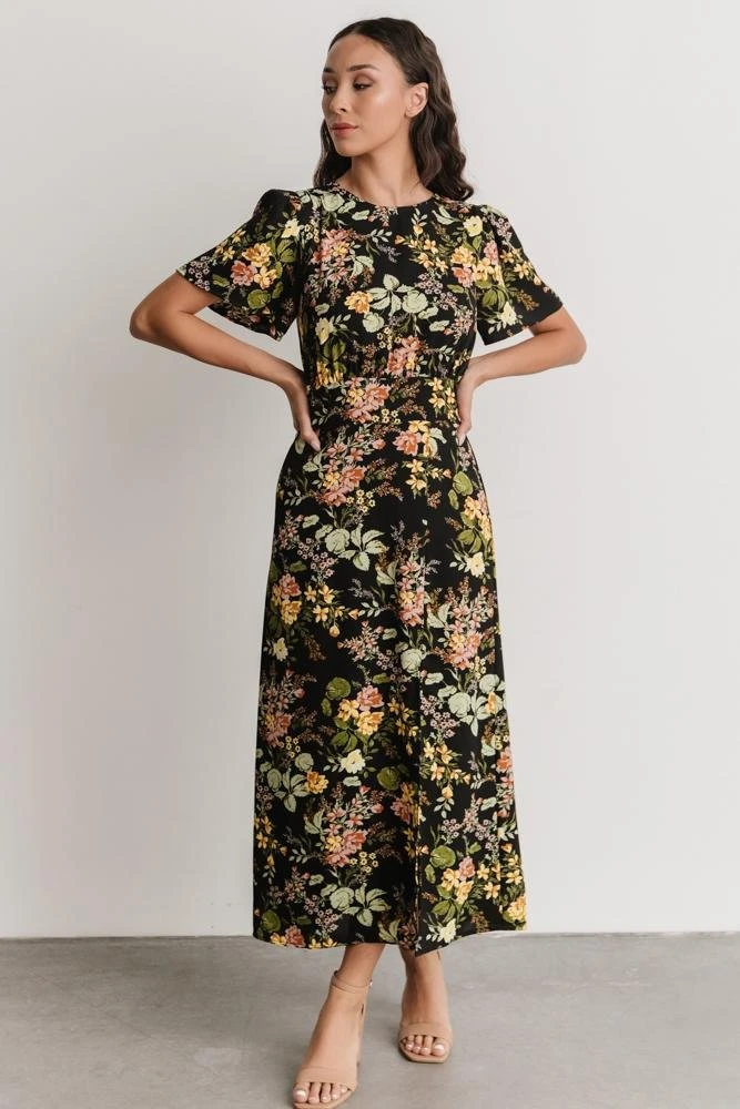 SL Eleanor Midi Dress | Black Floral Dresses 6 SL Eleanor Midi Dress | Black Floral Dresses