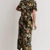 SL Eleanor Midi Dress | Black Floral Dresses