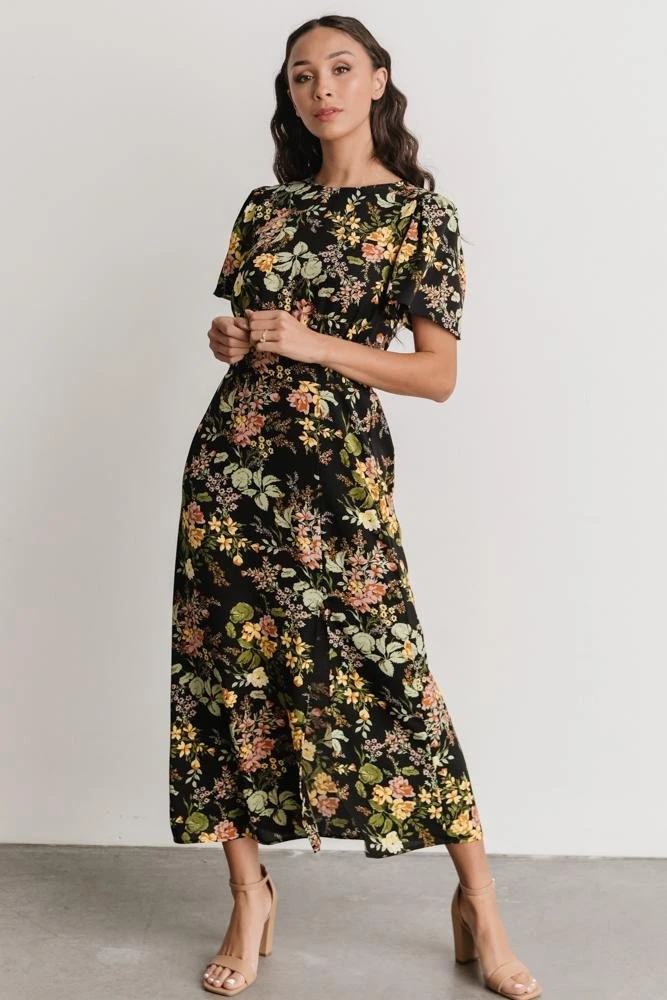 SL Eleanor Midi Dress | Black Floral Dresses 3 SL Eleanor Midi Dress | Black Floral Dresses