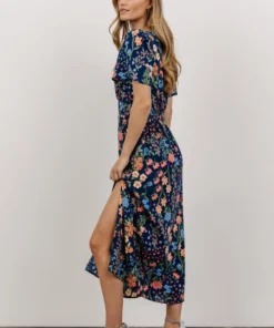 SL Eleanor Midi Dress | Dark Blue + Coral Floral Dresses 3 SL Eleanor Midi Dress | Dark Blue + Coral Floral Dresses