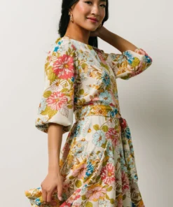 SL Elena Mini Dress | Ivory + Multi Floral 5 SL Elena Mini Dress | Ivory + Multi Floral