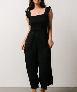 Ellen Wide Leg Jumpsuit | Black Boho