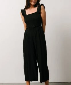 Ellen Wide Leg Jumpsuit | Black Boho