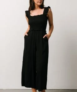 Ellen Wide Leg Jumpsuit | Black Boho