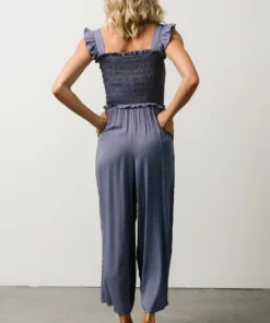 Ellen Wide Leg Jumpsuit | Slate Blue