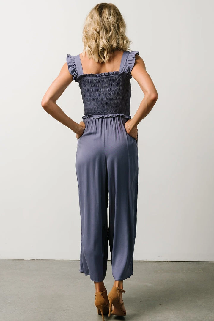 Ellen Wide Leg Jumpsuit | Slate Blue Ellen Wide Leg Jumpsuit | Slate Blue