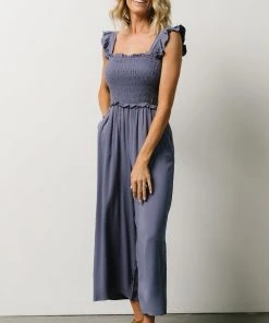 Ellen Wide Leg Jumpsuit | Slate Blue 5 Ellen Wide Leg Jumpsuit | Slate Blue