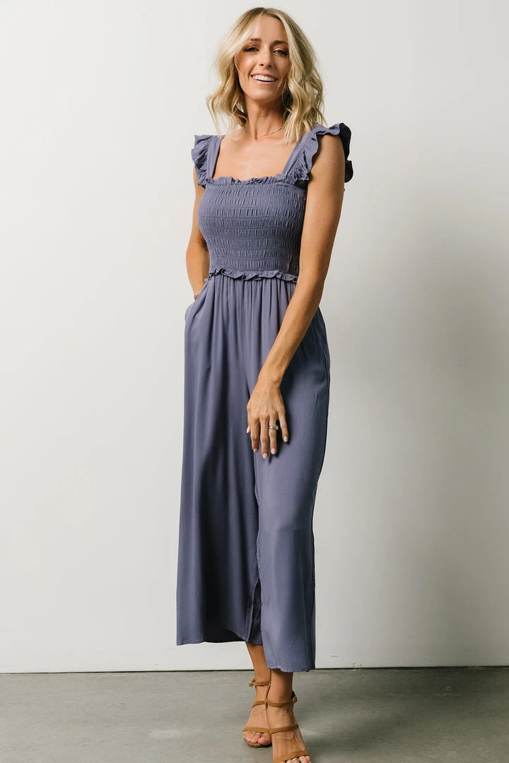 Ellen Wide Leg Jumpsuit | Slate Blue Ellen Wide Leg Jumpsuit | Slate Blue