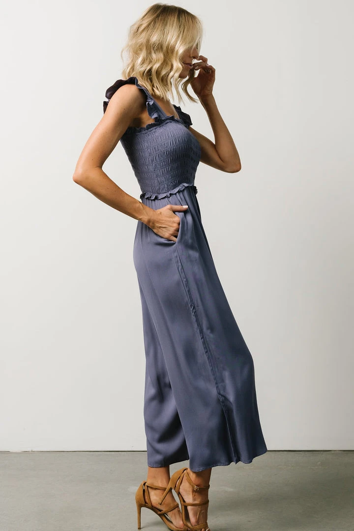 Ellen Wide Leg Jumpsuit | Slate Blue Ellen Wide Leg Jumpsuit | Slate Blue