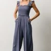 Ellen Wide Leg Jumpsuit | Slate Blue