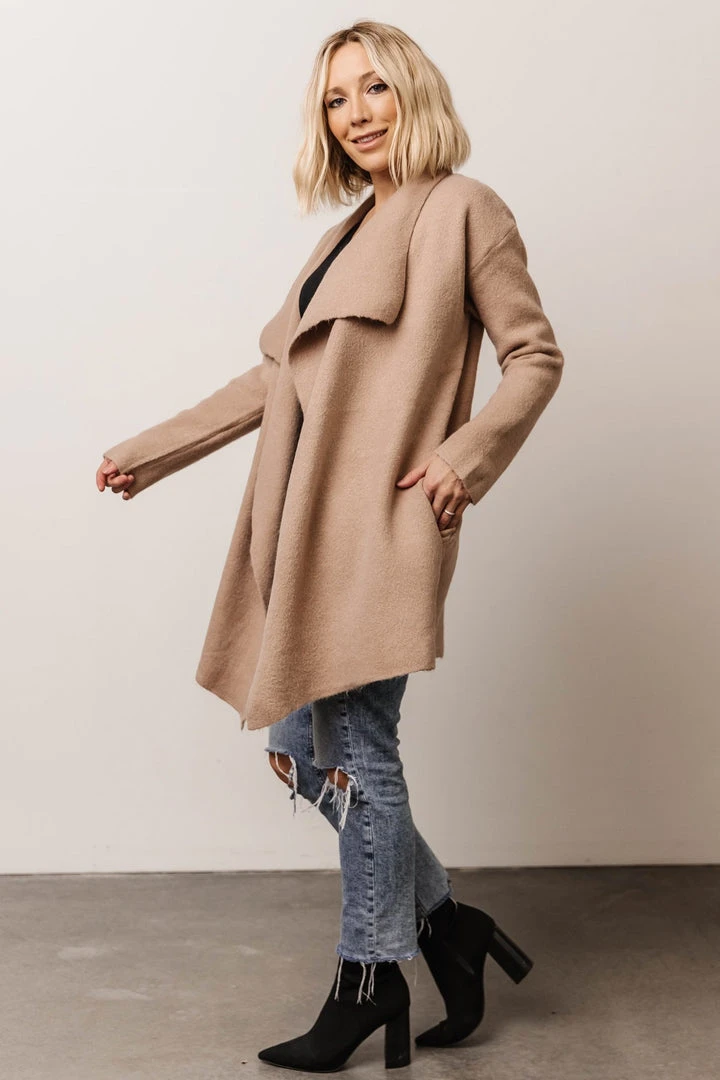 IL Ellison Lapel Cardigan | Beige 2 IL Ellison Lapel Cardigan | Beige