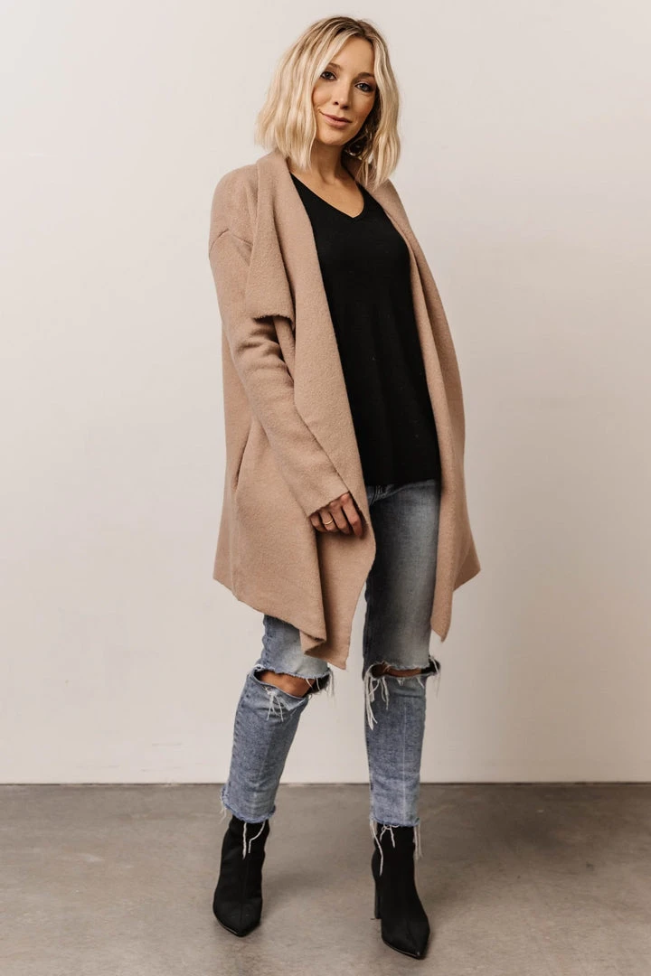 IL Ellison Lapel Cardigan | Beige 5 IL Ellison Lapel Cardigan | Beige