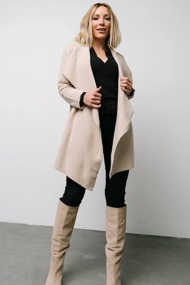 IL Ellison Lapel Cardigan | Oatmeal 1 IL Ellison Lapel Cardigan | Oatmeal