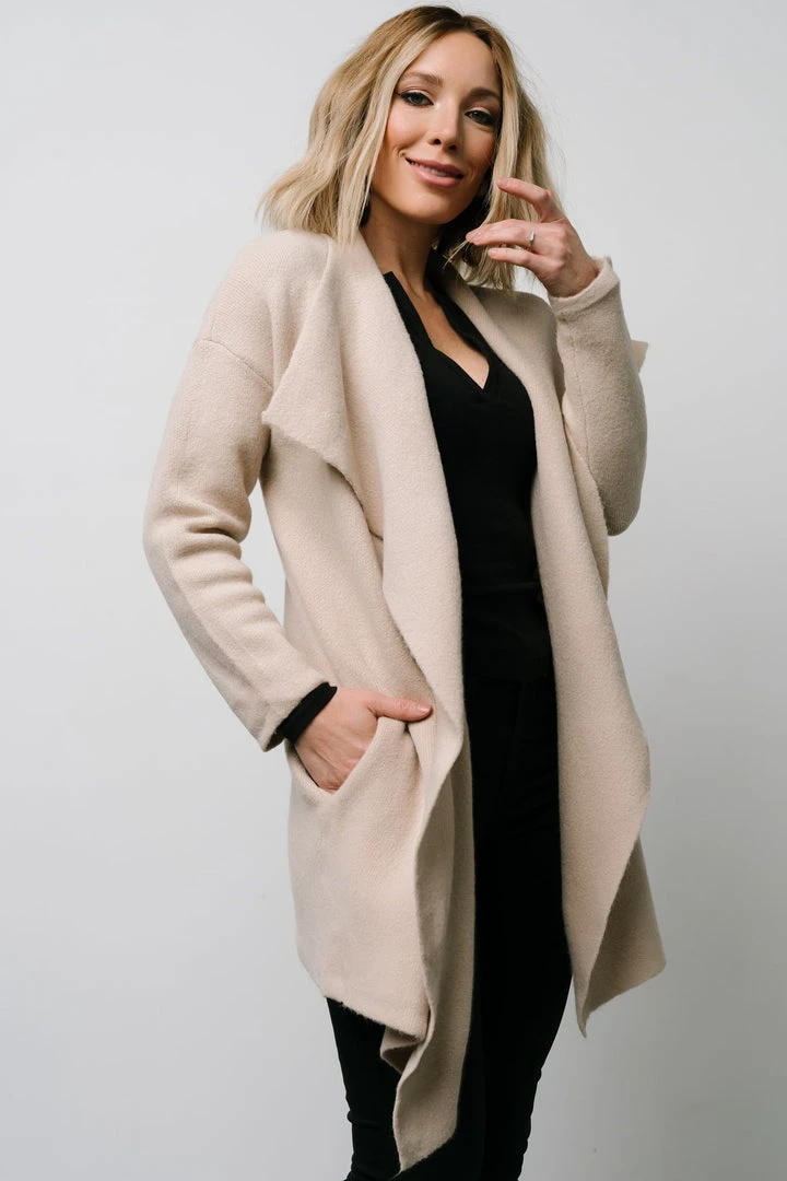 IL Ellison Lapel Cardigan | Oatmeal 2 IL Ellison Lapel Cardigan | Oatmeal