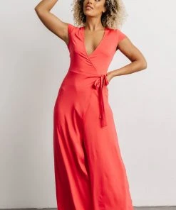 DD Dresses Elsa Wrap Dress | Pink Coral
