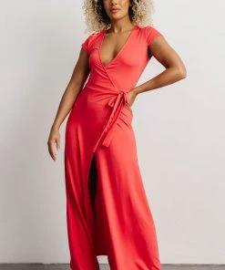 DD Dresses Elsa Wrap Dress | Pink Coral