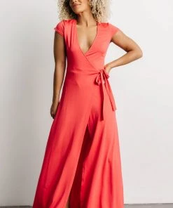 DD Dresses Elsa Wrap Dress | Pink Coral