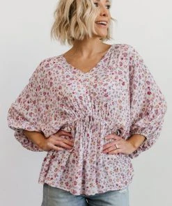 HAY Erica Boho Top | Dusty Purple Floral