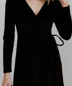 BB Custom Esmerelda Velvet Wrap Maxi Dress | Black Dresses