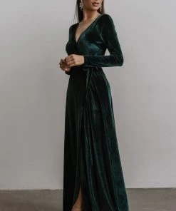 BB Custom Esmerelda Velvet Wrap Maxi Dress | Emerald Dresses 8 BB Custom Esmerelda Velvet Wrap Maxi Dress | Emerald Dresses