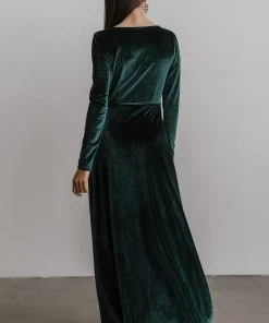 BB Custom Esmerelda Velvet Wrap Maxi Dress | Emerald Dresses 10 BB Custom Esmerelda Velvet Wrap Maxi Dress | Emerald Dresses