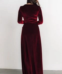 BB Custom Esmerelda Velvet Wrap Maxi Dress | Merlot Dresses 15 BB Custom Esmerelda Velvet Wrap Maxi Dress | Merlot Dresses