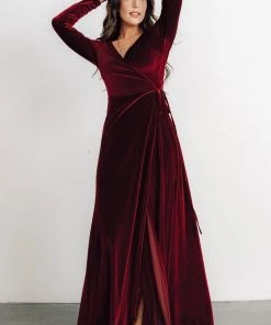 BB Custom Esmerelda Velvet Wrap Maxi Dress | Merlot Dresses 13 BB Custom Esmerelda Velvet Wrap Maxi Dress | Merlot Dresses
