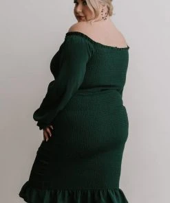 BB Custom Esther Smocked Midi Dress | Green