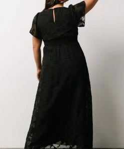 RR Evelyn Smocked Maxi Dress | Black