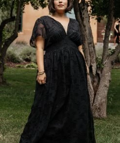 RR Evelyn Smocked Maxi Dress | Black