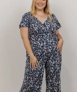GIL Evie V Neck Jumpsuit | Navy Multi Floral