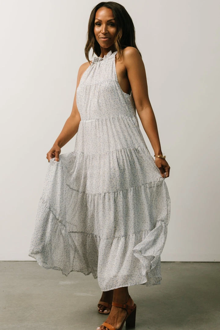 IL Ezra Tiered Maxi Dress | Blue Floral 4 IL Ezra Tiered Maxi Dress | Blue Floral