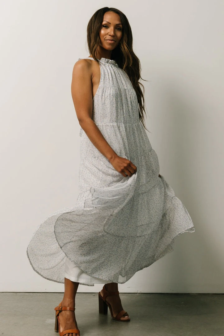 IL Ezra Tiered Maxi Dress | Blue Floral 2 IL Ezra Tiered Maxi Dress | Blue Floral