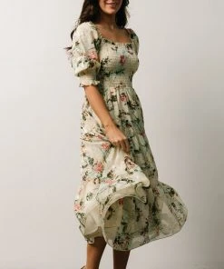 BB Custom Fabian Jacquard Midi Dress | Morning Bloom Dresses