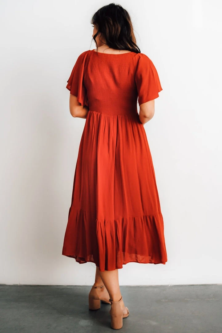IL Dresses Felicity Smocked Dress | Rust IL Dresses Felicity Smocked Dress | Rust