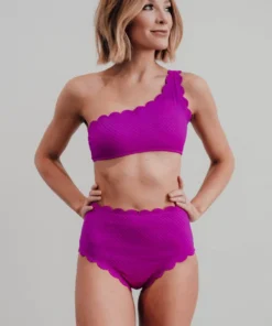 BJB Fiji Scalloped Swim Bottom | Fuchsia