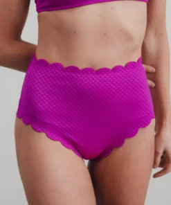 BJB Fiji Scalloped Swim Bottom | Fuchsia