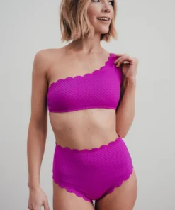 BJB Fiji Scalloped Swim Top | Fuchsia