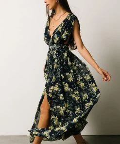 DD Flynn V-Neck Maxi Dress | Navy Floral Dresses
