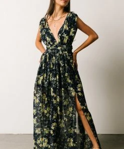 DD Flynn V-Neck Maxi Dress | Navy Floral Dresses
