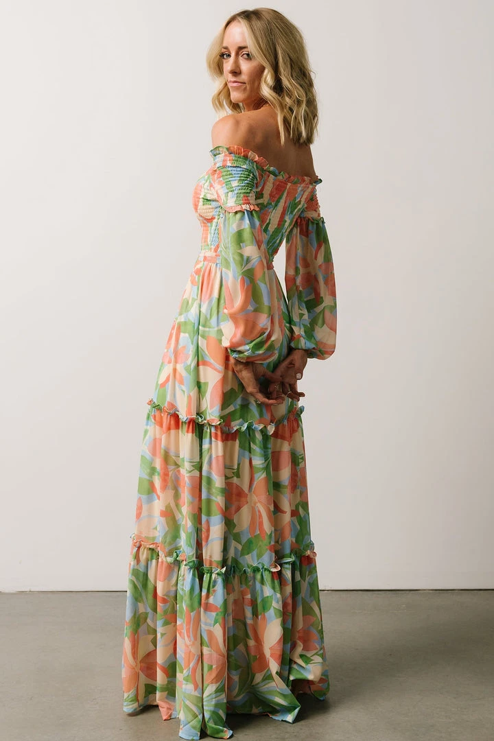 FT Dresses Francesca Smocked Maxi Dress | Summer Floral FT Dresses Francesca Smocked Maxi Dress | Summer Floral